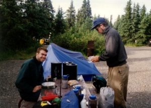 <b>Cooking Dinner At Sanctuary Campground</b><br> After driving all night and riding the park bus we jumped off at the Sanctuary Campground to camp for the night.