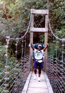 <b>Suspension Bridge (Top Of Raven Cliff Ralls)</b><br> .... but we made it. Here we are crossing the suspension bridge.