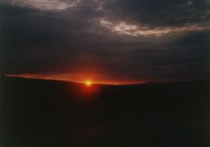 <b>Alaska Sunset</b><br> Here's another look at the sunset during the drive from Anchorage to Denali. We arrived the next morning, got our permit, then headed out on the park bus to the Sanctuary Campground.