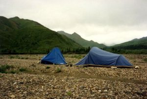 <b>Our Campsite On The West Fork Of The Toklat River</b><br> The sun rose at 3:30am this am and woke me up as the rays pierced my tent.