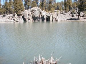 <b>Iron Lake</b><br> Almost 20 feet deep at the rock face.