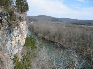 <b>Vista On The Ozark Trail</b><br> Here is a picture from along the Ozark Trail (OT) that looks out over the Current River. This is at the very south end of the Blair Creek Section but before it connects to the Current River Section. The picture was taken in March of this year. It is one of the more spectacular vistas along the Ozark Trail.