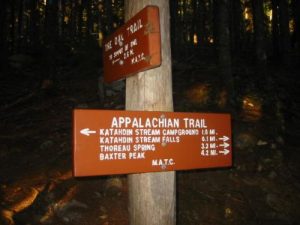 <b>Trail Junction Near Katahdin Stream Falls</b>