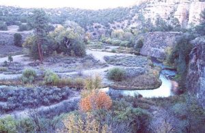 <b>The headwaters of the Gila River</b><br> Looking down on the headwaters of the Gial River from the ridgeline near Hummingbird Springs.