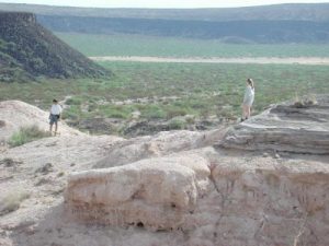 <b>Looking into Kilbourne's Hole</b><br> View from the North, looking South. Dry lake bed is visible in background