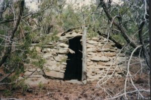 <b>Miners Cabin</b><br> Tiny rock cabin on the dark side of the mountain. Must have been a drag in February.