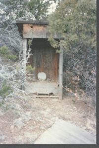 <b>Old outhouse</b><br> Absolutely nothing around this place. No idea why someone went to so much trouble to bring one in.