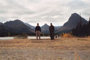 <b>Two Medicine Lake Trailheaad</b><br> Seth and Roy-boy at the end of their hike at Two Medicine Campground.