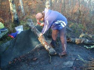 <b>Cutting Some Firewood. It'll Be Cold Tonight!</b>