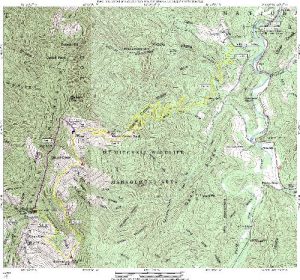 <b>Mount Mitchell Shuttle Hike Topographical Map</b>