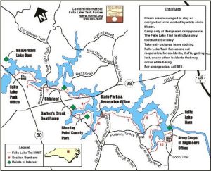 <b>Map of the Falls Lake section of the Mountain to Sea trail</b>