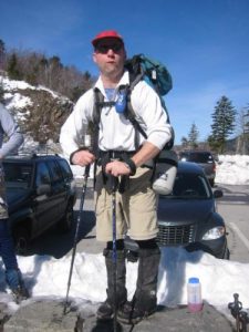 <b>David Ewing, Power Hiker</b><br> Carbbed up and ready for the trail.