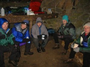 <b>After Sunset In The Mt. Collins Shelter</b><br> Balmy weather and after dinner drinks at the Mt. Collins Shelter.