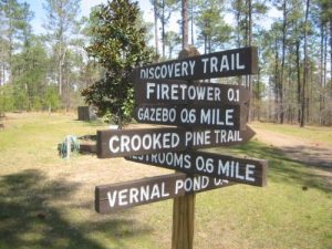 <b>Confused?</b><br> So many trails, so little time. This sign sits behind the Education Center.