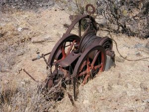 <b>Mining equipment.</b><br> A huge diesel powered winch used at the Leroy Mine complex. This thing is around 12 feet long and 5 feet tall.