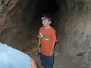 <b>Inside the Mascot Mine</b><br> Chris almost a half mile underground in an old graphite mine.