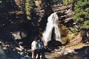 <b>Seth and Roy at Baring Falls</b><br> Here we are in 2003 at the falls.