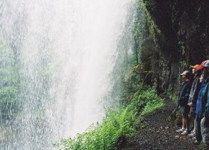 <b>Behind Middle North Falls</b><br> Here is our group admiring the view and noise from behind Middle North Falls (106 ft).