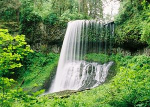 <b>Middle North Falls Curtain</b><br> A different point of view of Middle North Falls - a curtain of water 106 ft tall.