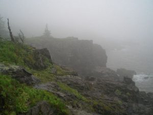 <b>Cape Chignecto, Far northwest coast of the park.</b><br> Heavy fog after a night of moderate rains, made for a fun day!