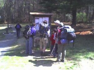 <b>Checking The Trail Map</b><br> BSA Troop 623 studies the trail map before leaving from the Visitor's Center.