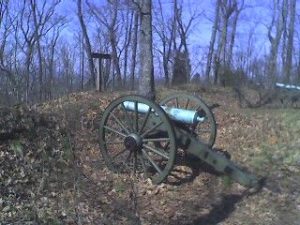 <b>Civil War Cannons</b><br> Cannons along the trail near the summit of Little Kennesaw Mountain.