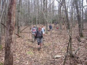 <b>The Descent To Panthertown Valley</b><br> Hiking down to the Sandbar Pool from Cold Mountain Gap.