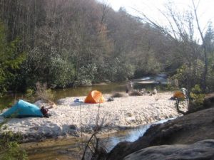 <b>Camping At The Sandbar Pool</b><br> The Sandbar Pool as seen from the main corridor trail.