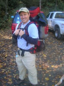 <b>"White Lightening"</b><br> It was gray and overcast this morning, but cleared out nicely before we set out. Here's a shot of "White Lightening" at the trailhead.