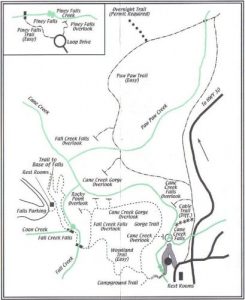 <b>Fall Creek Falls area map</b><br> A couple of pics on the way, not very good ones as it was getting dark.