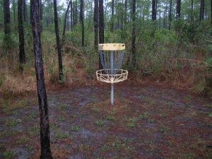 <b>Frisbee Golf</b><br> We saw a bunch of these baskets near the start of the trail and finally figured out that they were for frisbee golf - not what you'd expect to see on the bayou, but interesting in their placement nonetheless.