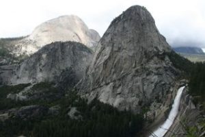 <b>Half Dome Ahead</b><br> My one good shot of the clear peak :^(