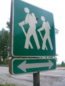 <b>GA 60 Junction w/ The A.T.</b><br> Trail sign at Woody Gap - GA 60.