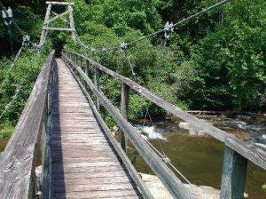 <b>Lake Jocassee</b><br> One of the many unique suspension bridges built by Duke Energy around the lake area.