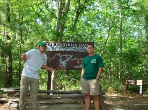 <b>Oconee State Park (south terminus)</b><br> Me and Greg after the hike. I had to pull out the last day because of my bad knee. Greg hiked 24 miles in 8 hours to finish the hike.