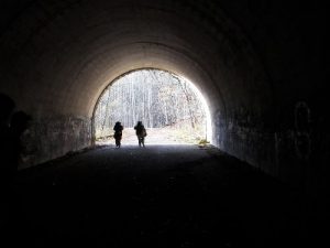 <b>Walking through Tunnel</b><br> Bring a flashlight!