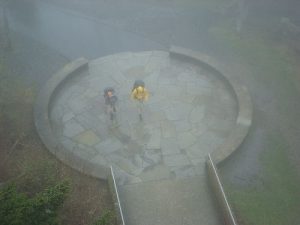 <b>This Aint No Day Hike</b><br> The view from the Clingman's Dome observation tower has to be awesome, but we couldn't tell. This is about as far as we could see due to the fog and rain.