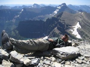 <b>atop Flinsch Peak</b><br> This is over looking No Name lake 2700 feet below