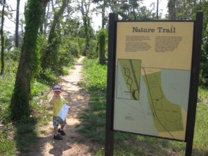 <b>Heading Out</b><br> The start of the Brackenridge Nature Trail just outside of the visitor's center.