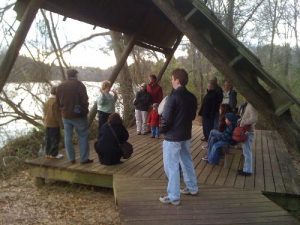 <b>Guided Tour On The River Boardwalk Trail</b><br> A naturalist leads a talk on beavers and their habitat along the Chattahoochee River.