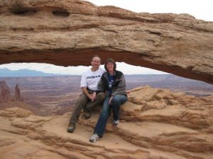 <b>Gary and Debbi Myers</b><br> Mesa Arch, Canyonlands National Park, Utah. October 2009