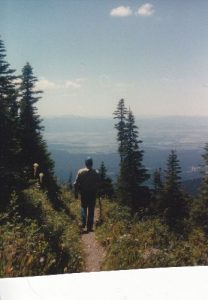 <b>Gary on the West Slope</b><br> Starting down the trail after the last pass.