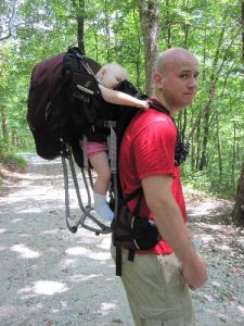 <b>20 extra pounds...</b><br> Me carrying our little warrior up and down the Southern Terminus Approach Trail (Ap Trail)