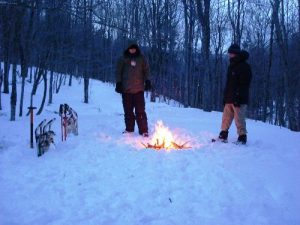 <b>Nice Fire</b><br> This little fire helped keep us warm until we retired to the tent, but it was still cold.