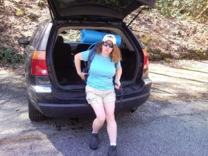 <b>Getting Ready</b><br> The wife getting saddled up for her first hike!