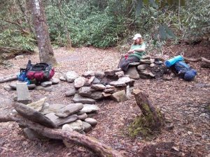 <b>The coolest Camp site</b><br> Someone had made these two chairs out of river rock. One was even a recliner adn very comfy!
