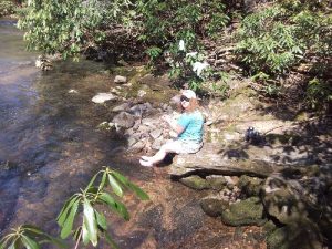 <b>First break</b><br> resting along the East Fork of the Chatooga