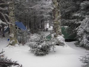 <b>Winter hike at Mount Rogers</b><br> Campsite off of the AT.