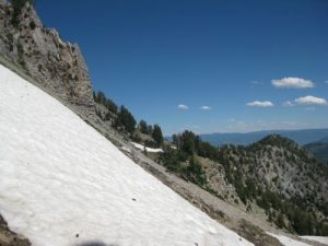 <b>Treacherous Snowfields</b><br> I slipped on this rather innocuous-looking snowbank. Gratefully, it was probably the safest to lose my footing on.