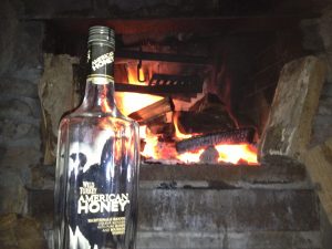 <b>The Money Shot</b><br> An empty bottle of Honey Velvet and a nice fire. It doesn't get much better than this.